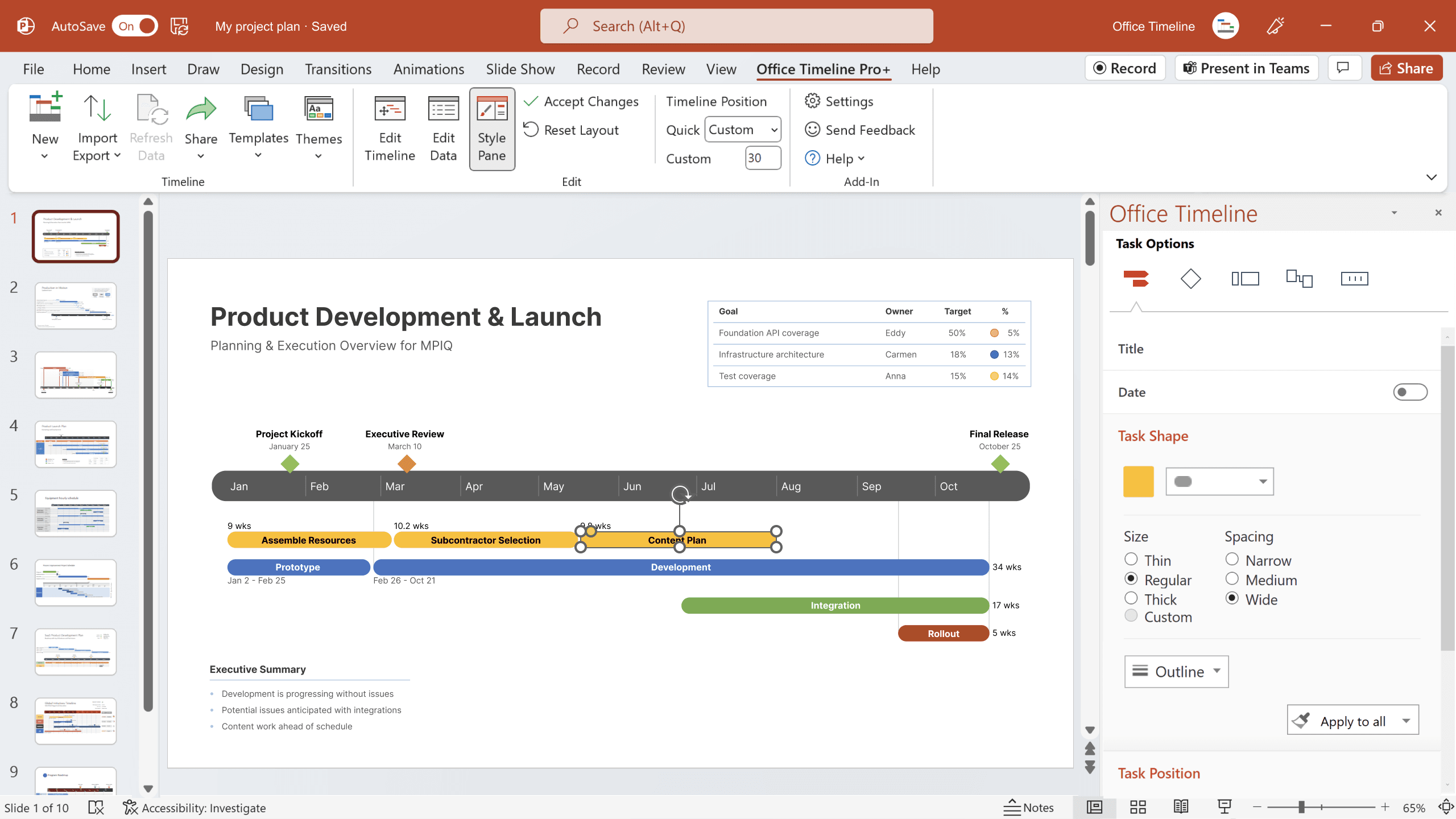 Erstellen Sie eine Zeitleiste in alle Versionen von PowerPoint und Office 365