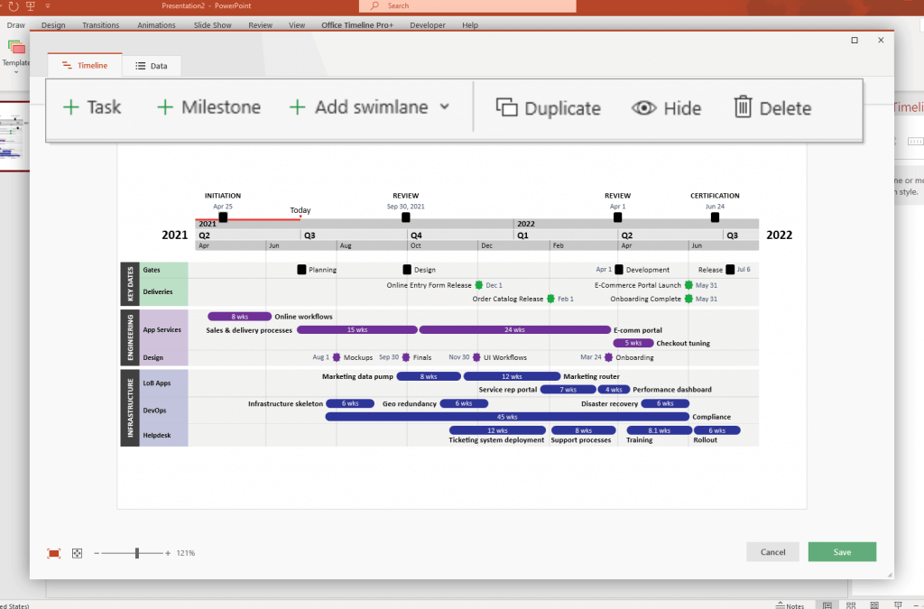 Timeline View in Pro+ Edition