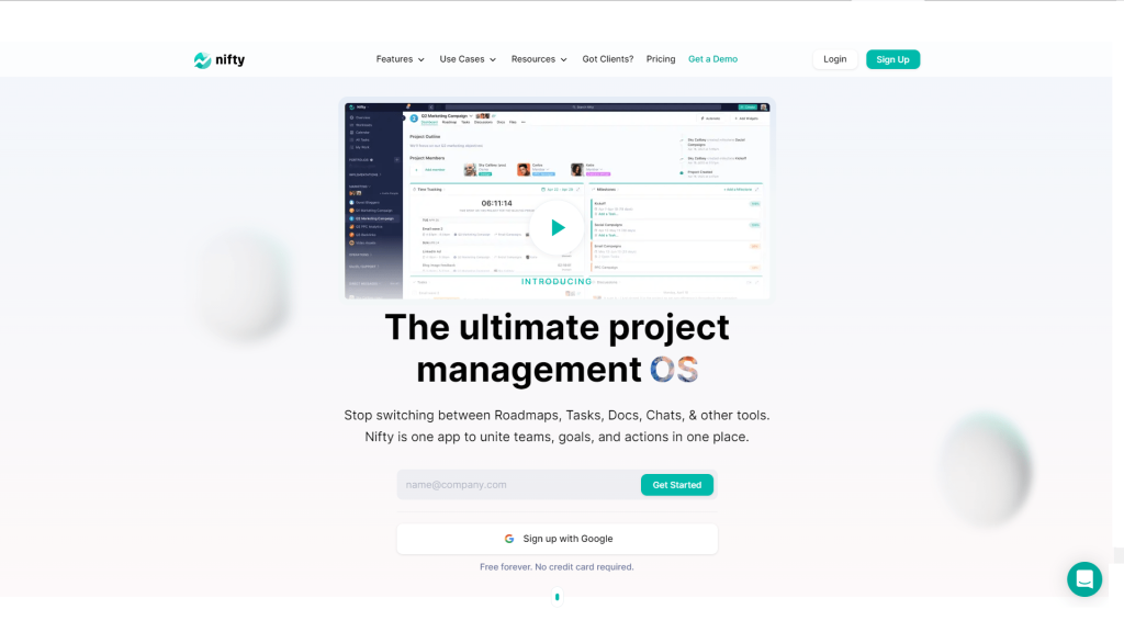 Nifty project management OS