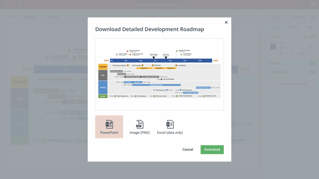 Download a roadmap as a PowerPoint slide